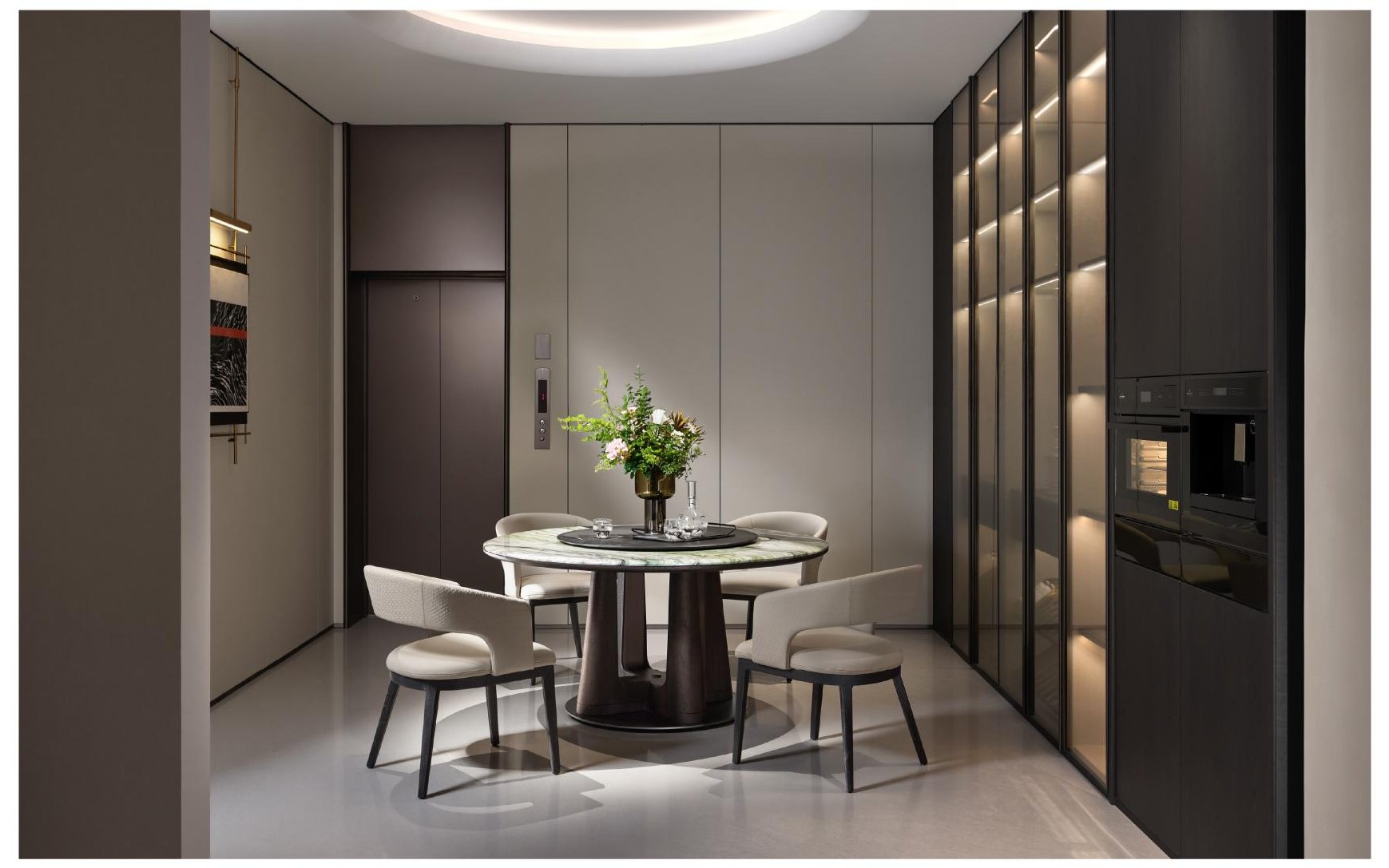 Kitchen with bar seating