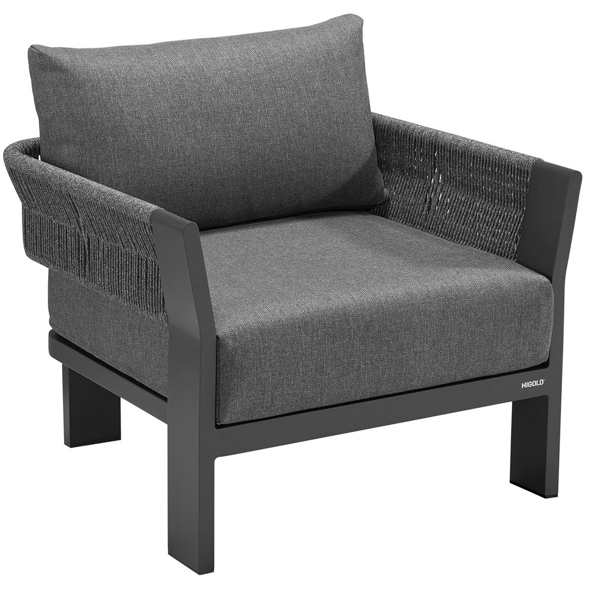 Borromeo Outdoor Patio Single Sofa, Black
