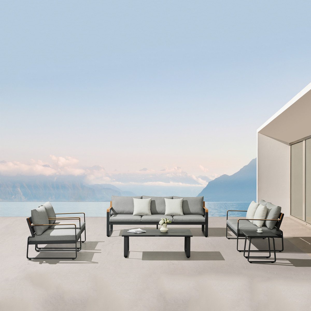 Denea Patio Furniture Set, 4-Piece Modern Outdoor Conversation Set